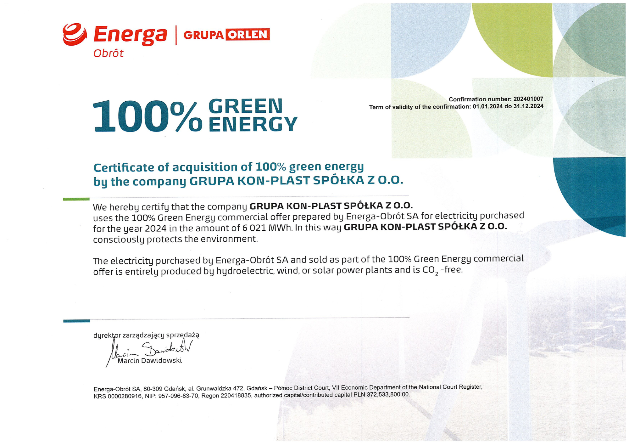 Certyfikat energetyczny